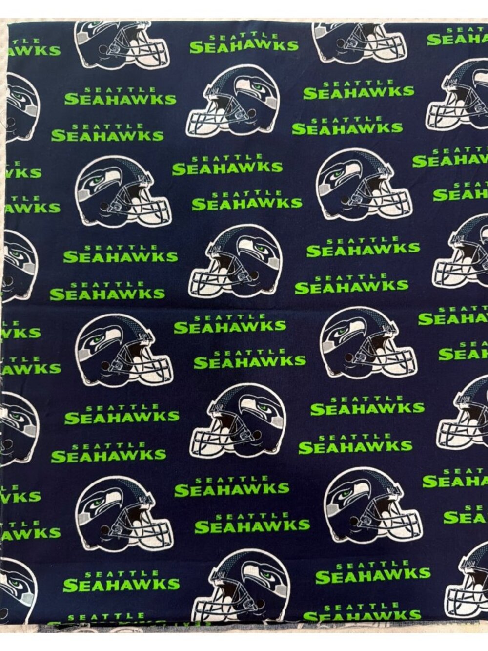 Seattle Seahawks Fabric 56" x 2 Yards Navy/Green Football Team Cotton Quilting
